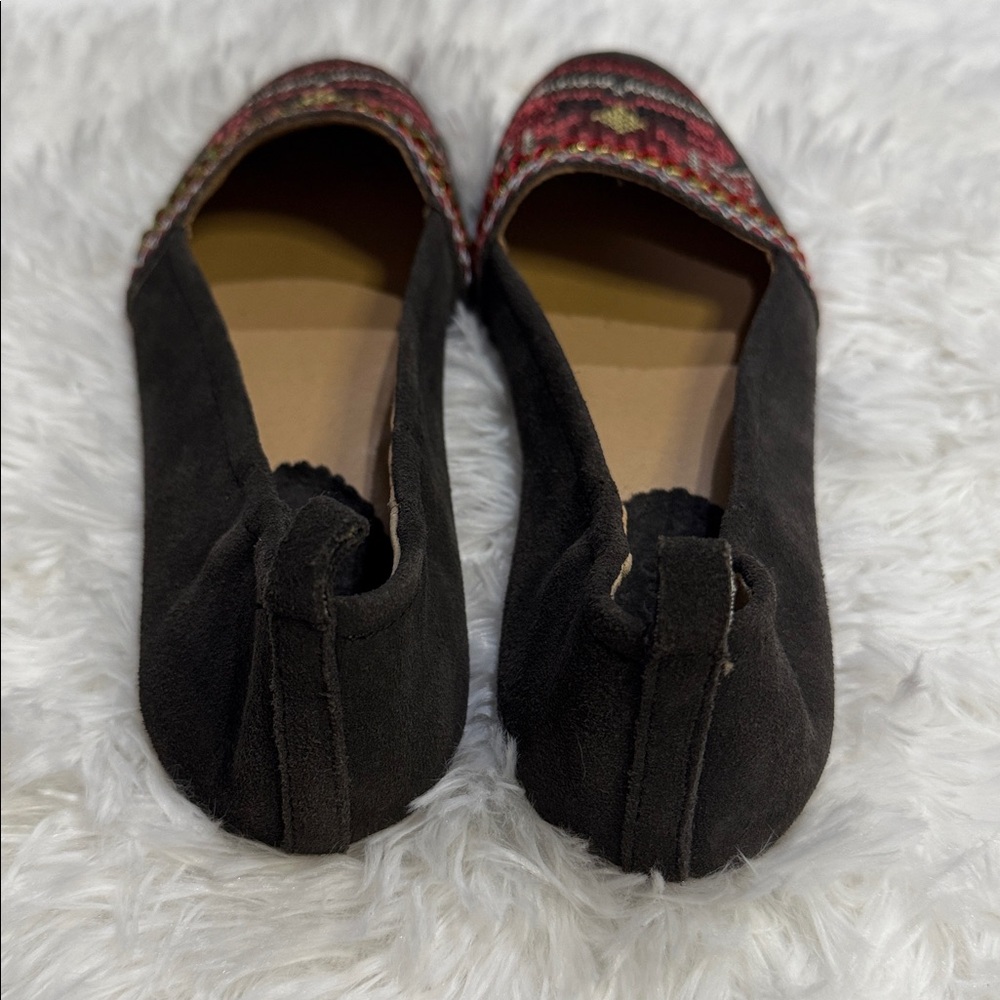 Latigo Basia Black Suede Embroidered Loafers Slip-On Flats Size 7.5M - Picture 3 of 14